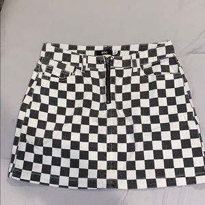 BDG CHECKERED DENIM SKIRT
